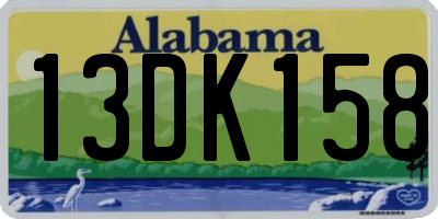 AL license plate 13DK158