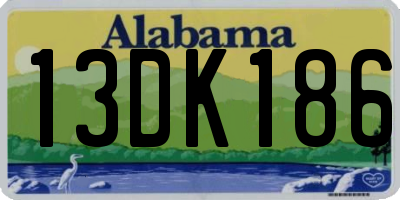 AL license plate 13DK186
