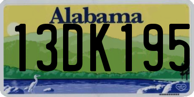 AL license plate 13DK195