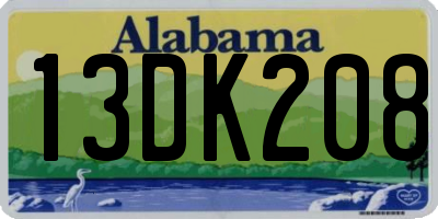 AL license plate 13DK208