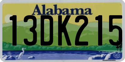 AL license plate 13DK215
