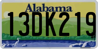 AL license plate 13DK219
