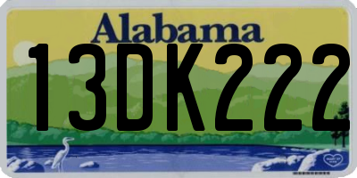 AL license plate 13DK222