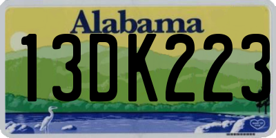 AL license plate 13DK223