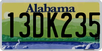 AL license plate 13DK235