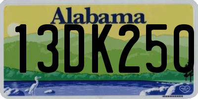 AL license plate 13DK250