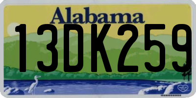 AL license plate 13DK259