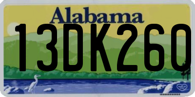 AL license plate 13DK260