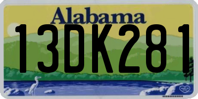 AL license plate 13DK281