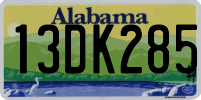AL license plate 13DK285