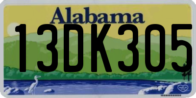 AL license plate 13DK305