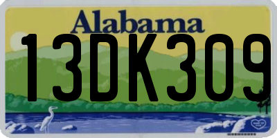 AL license plate 13DK309