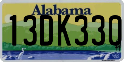 AL license plate 13DK330