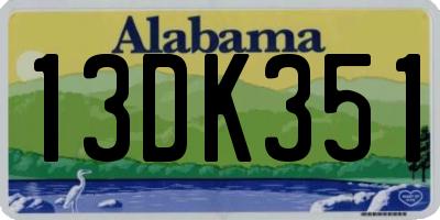 AL license plate 13DK351
