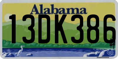 AL license plate 13DK386