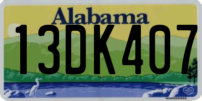 AL license plate 13DK407