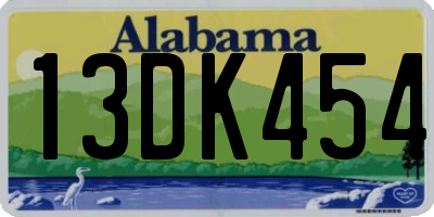 AL license plate 13DK454