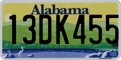 AL license plate 13DK455