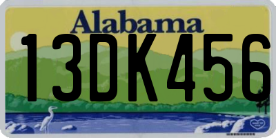 AL license plate 13DK456