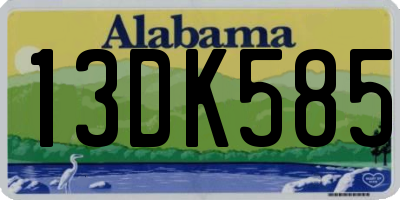 AL license plate 13DK585