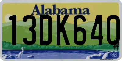AL license plate 13DK640