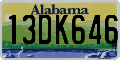 AL license plate 13DK646