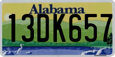 AL license plate 13DK657