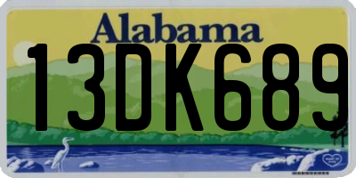 AL license plate 13DK689