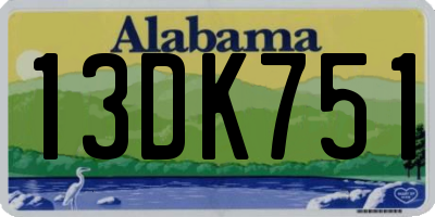 AL license plate 13DK751