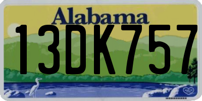 AL license plate 13DK757