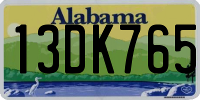 AL license plate 13DK765
