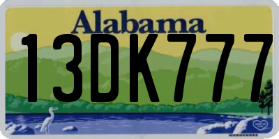 AL license plate 13DK777