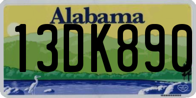 AL license plate 13DK890