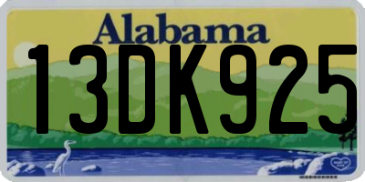 AL license plate 13DK925