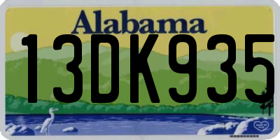 AL license plate 13DK935