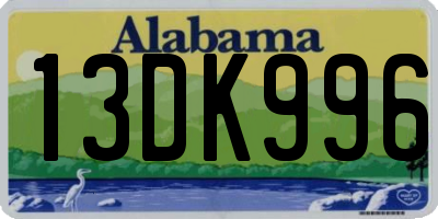 AL license plate 13DK996