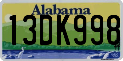 AL license plate 13DK998