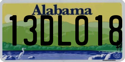 AL license plate 13DL018