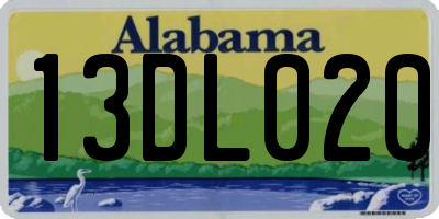 AL license plate 13DL020