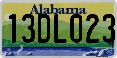 AL license plate 13DL023