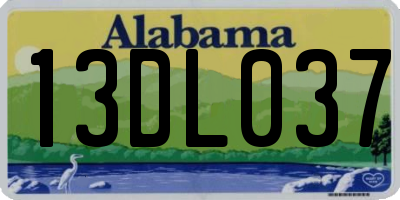 AL license plate 13DL037