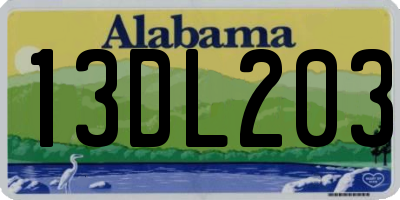 AL license plate 13DL203
