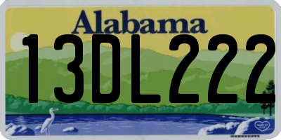 AL license plate 13DL222