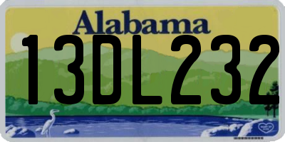 AL license plate 13DL232