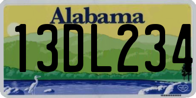 AL license plate 13DL234