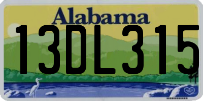 AL license plate 13DL315
