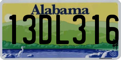 AL license plate 13DL316