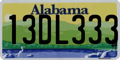 AL license plate 13DL333