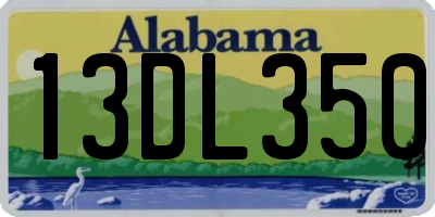 AL license plate 13DL350
