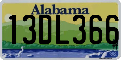 AL license plate 13DL366